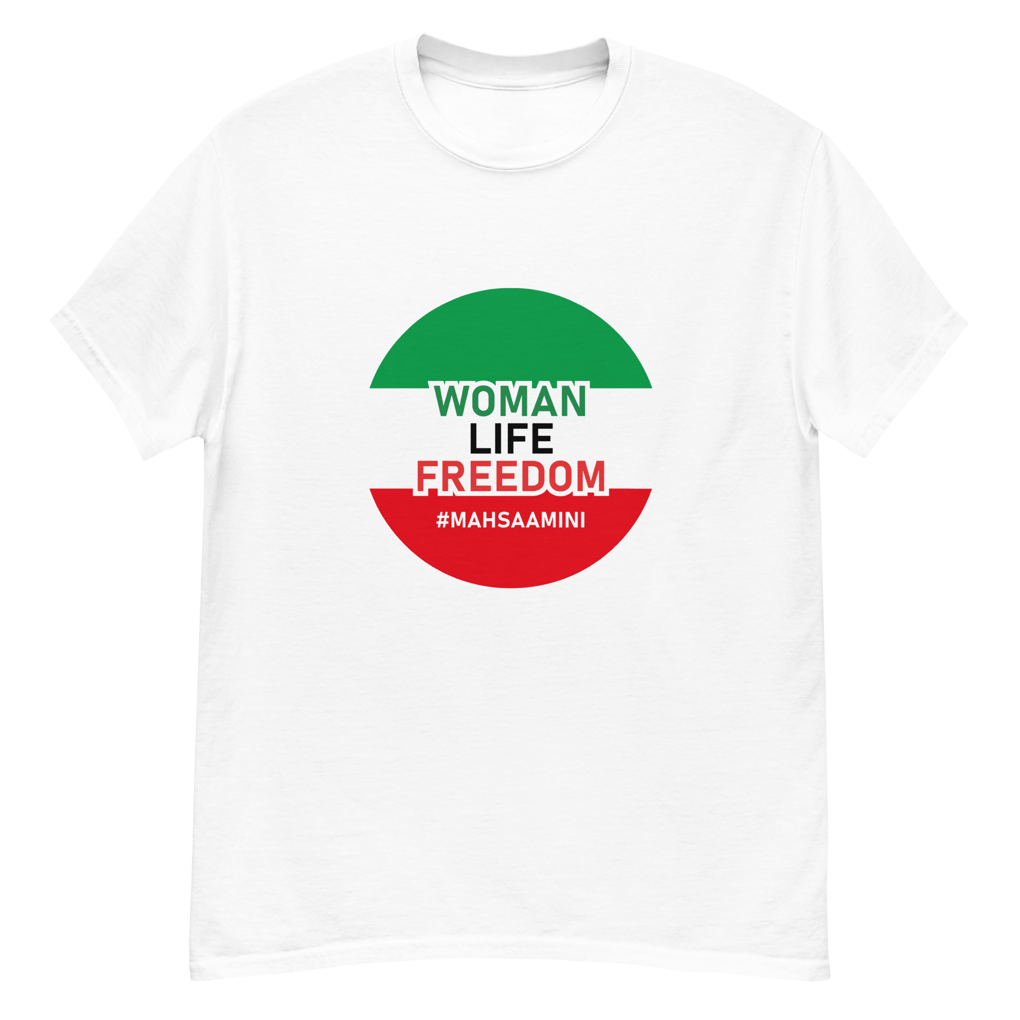 mens-classic-tee-white-front-63f31a403071c.jpg Woman Life Freedom T29 – Unisex T-Shirt - Image 1
